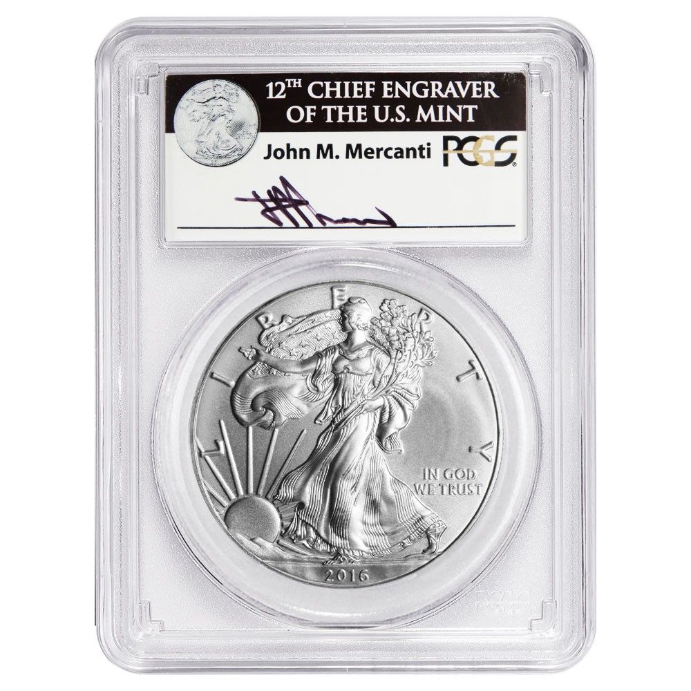 2016 $1 American Silver Eagle PCGS MS70 30th Anniversary John