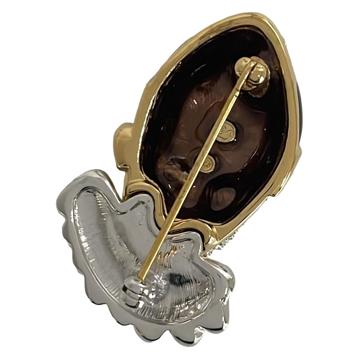 SWAROVSKI スワロフスキー ブローチ - ゴールド×シルバー×マルチ ピエロ