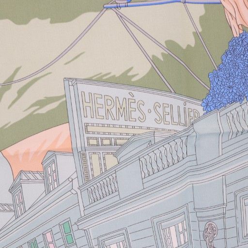  エルメス HERMES 24 SS スカーフ カレ90 フラッグシップ シルク ブルー YO 9 OH バンダナ スカーフ 小物