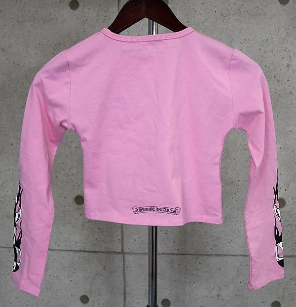 CHROME HEARTS クロムハーツ レディース PPO ショート丈 ロングスリーブ Tシャツ 長袖 size S ピンク 101605