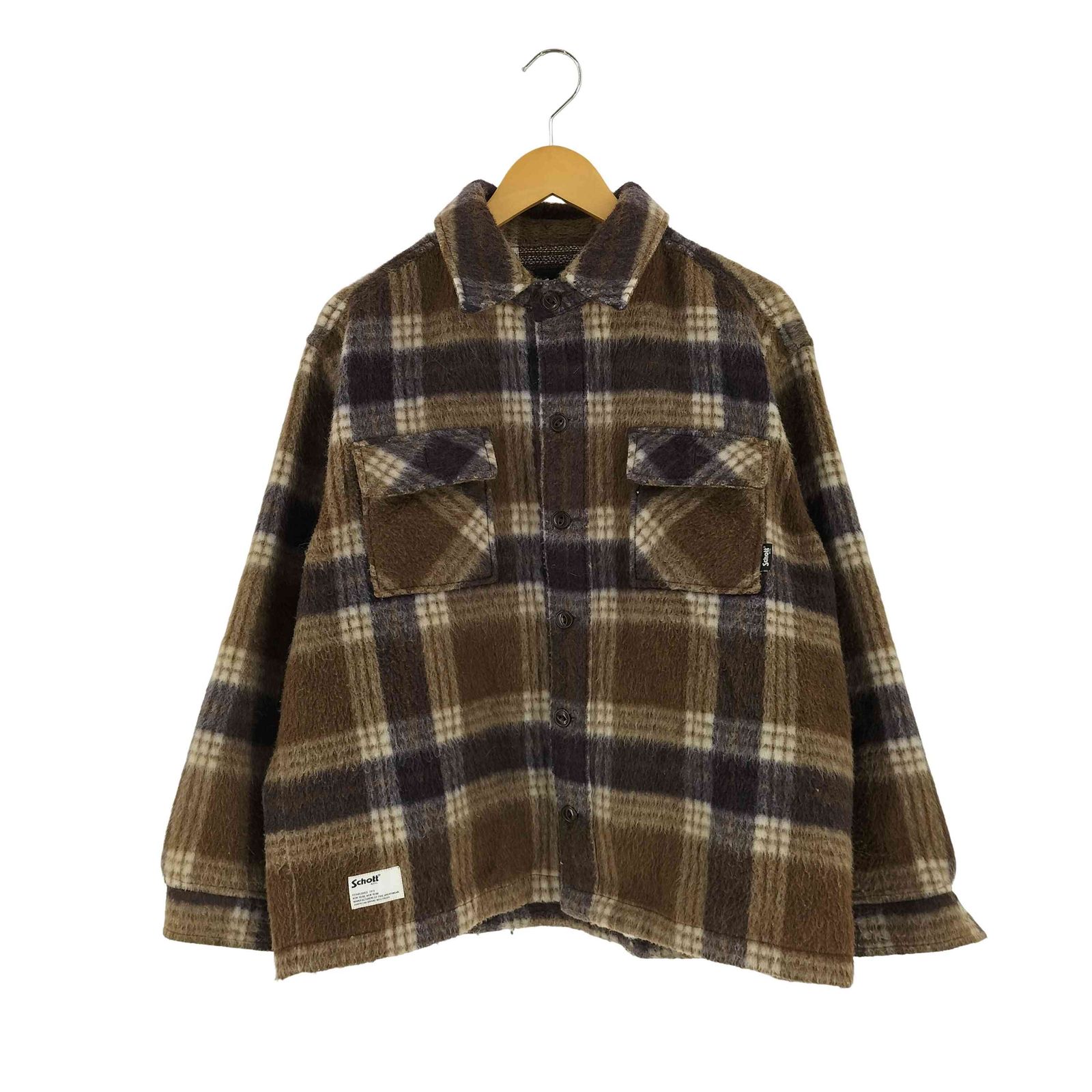 ショット Schott シャギーチェックシャツ XL ブラウン 楽天市場】SHAGGY PLAID SHIRT／シャギー チェックシャツ／ショット