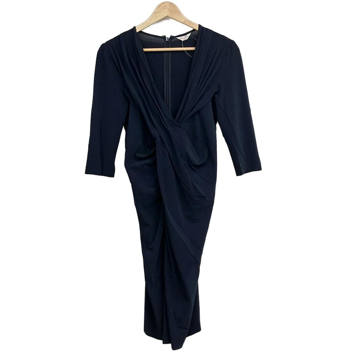 kayme(ケイミー) ワンピース レディース美品 - ネイビー 七分袖/ひざ丈