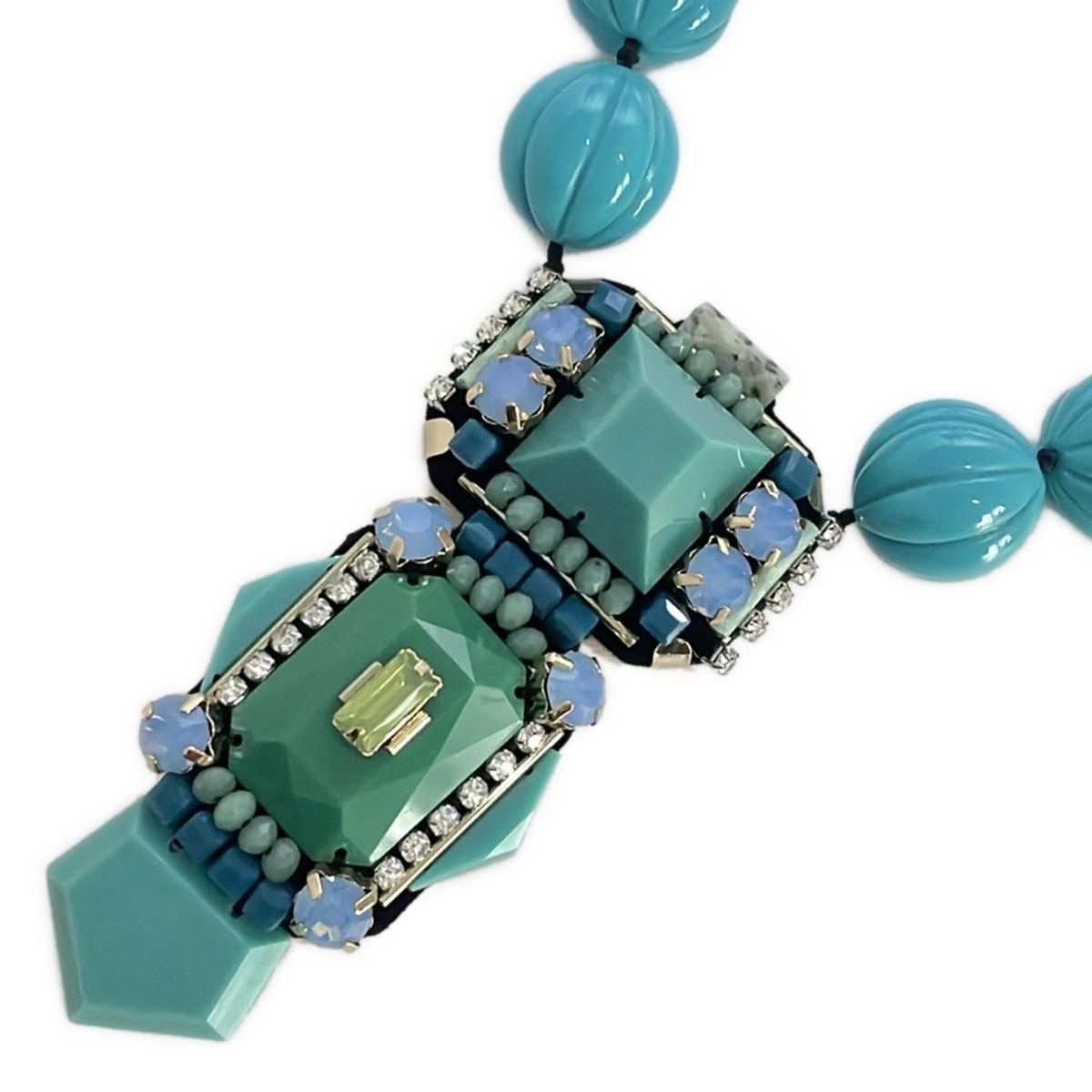 Max MaraWEEKEND マックスマーラウィークエンド ネックレス - ブルーグリーン×クリア×マルチ ビジュー