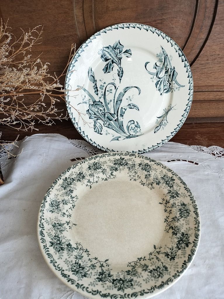 フランス アンティーク Badonviller Choisy Le Roi 絵付き 陶器 1900年