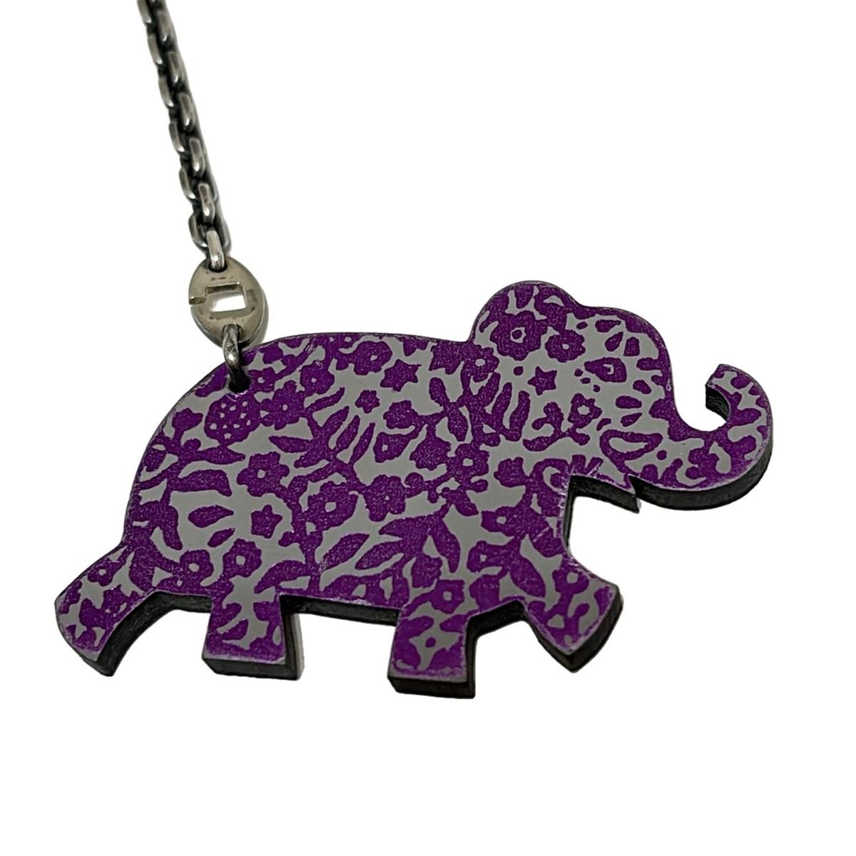 HERMES(エルメス) キーホルダー(チャーム)美品 - グレー×パープル