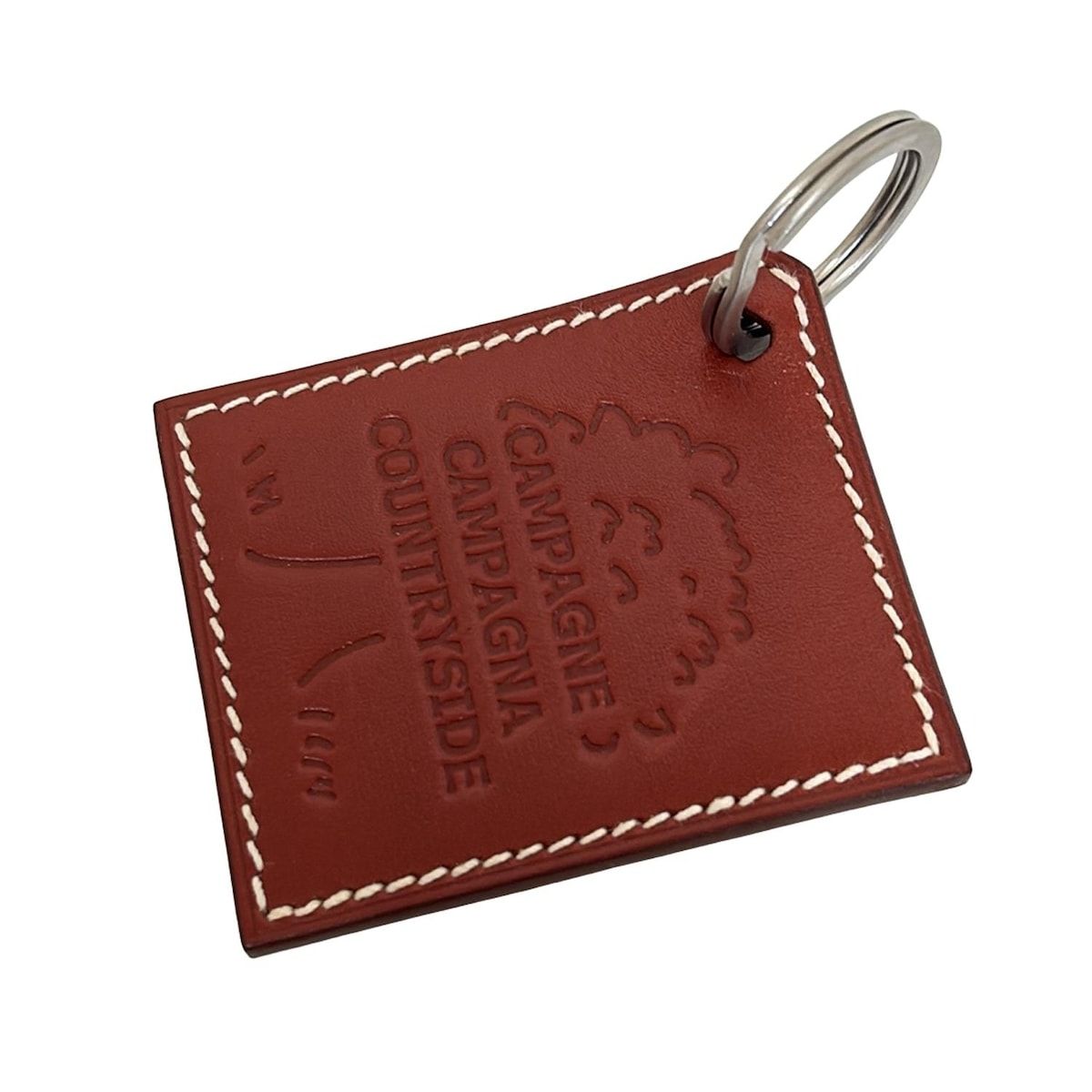 HERMES エルメス キーホルダー チャーム - ダークブラウン CAMPAGNE CAMPAGNA COUNTRYSIDE レザー