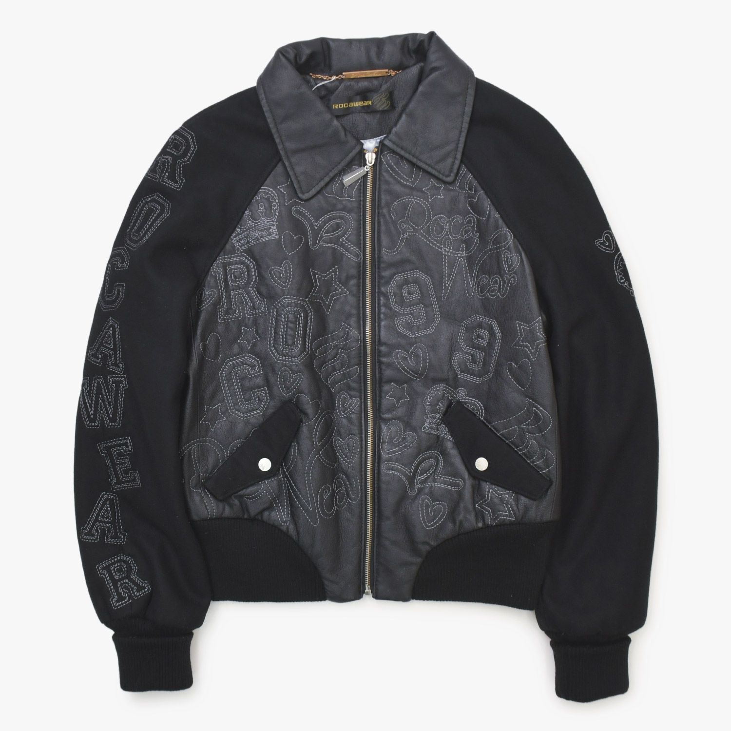 ROCAWEAR ロカウェア レザージャケット ブルゾン 刺繍 ブラック
