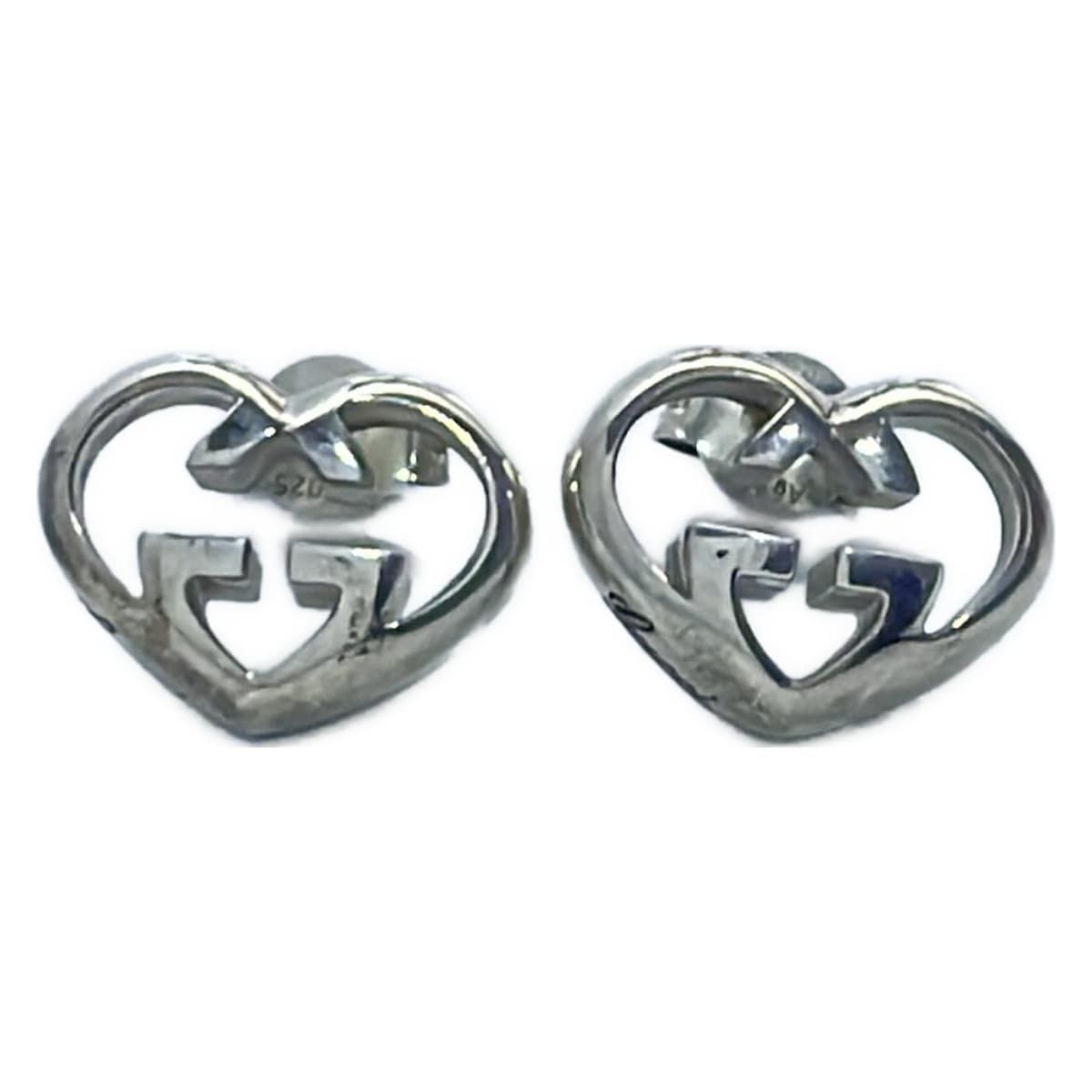 GUCCI グッチ ピアス インターロッキングG シルバー ハート