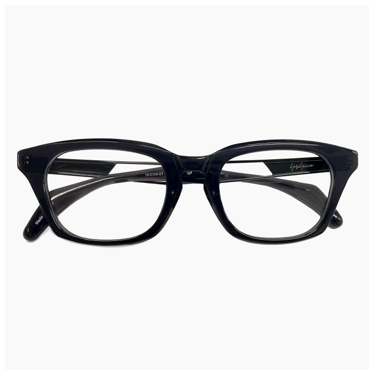 ヨウジ ヤマモト メガネ 19-0104 1 c 01 Yohji Yamamoto 鯖江 メンズ 眼鏡 ブランド ウェリントン 型 黒縁 黒ぶち セル メタル コンビネーションフレーム titanium ダミーレンズ発送