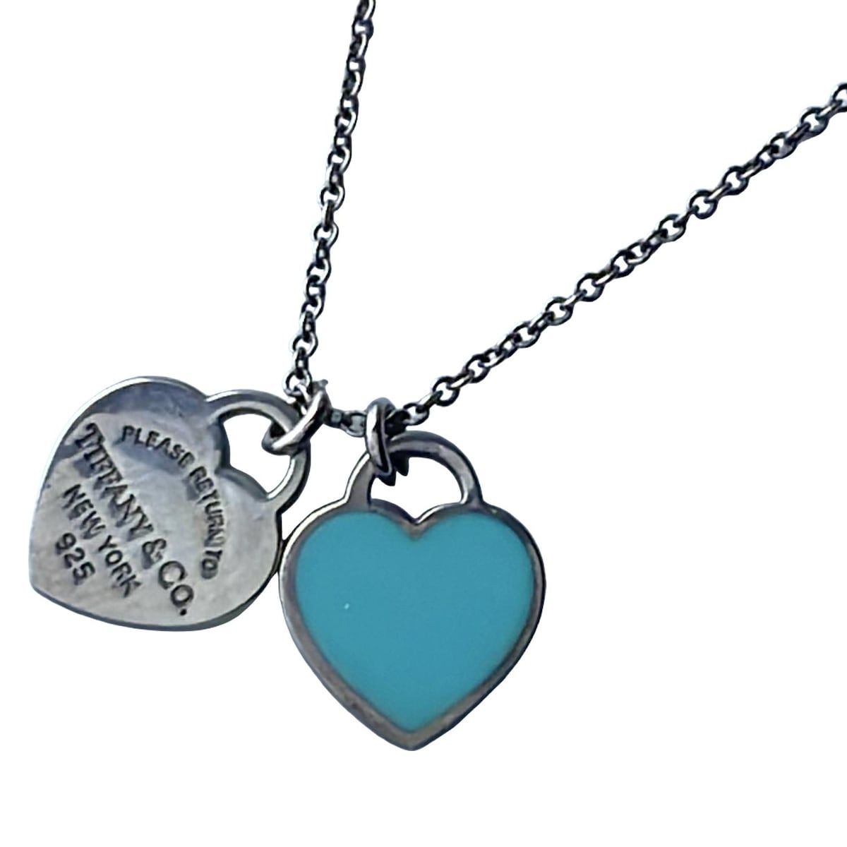 Tiffany　リターントゥ　ダブルハート　シルバー　ネックレス　ブルー TIFFANY&Co.（ティファニー） ネックレス TIFFANY&Co. RTTダブルハート