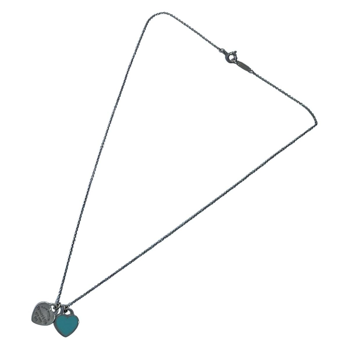 TIFFANY Co ティファニー ネックレス リターントゥ ダブルハートタグ シルバー ティファニーブルー