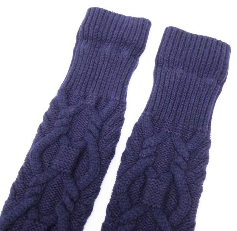シャネル CHANEL レッグウォーマー ニット ネイビー ウール×カシミヤ