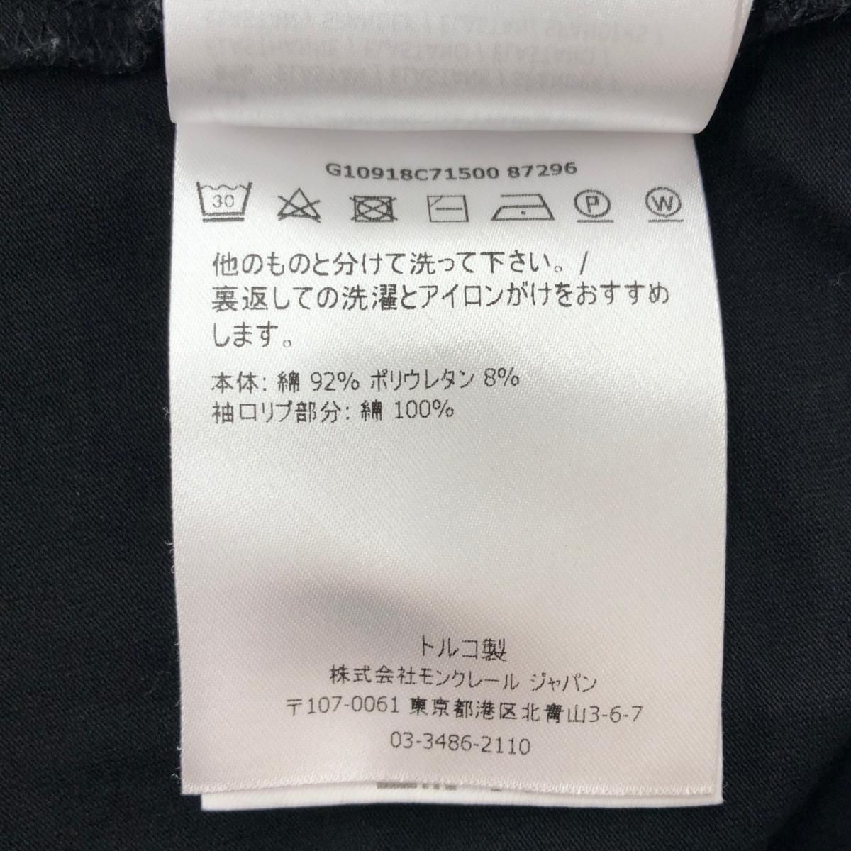 MONCLER モンクレール 半袖カットソー/MAGLIA　SCOLLO サイズ:XS 袖ワッペン    ブラック レディース / 241019001374 MONCLER モンクレール 半袖カットソー/MAGLIA SCOLLO サイズ:XS 袖