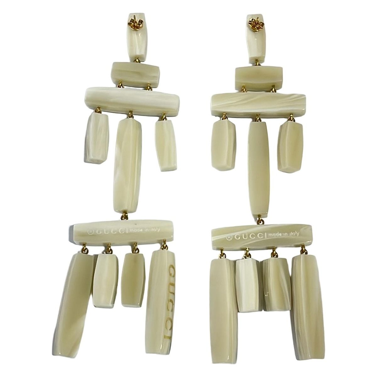 GUCCI グッチ ピアス アイボリー マルチ