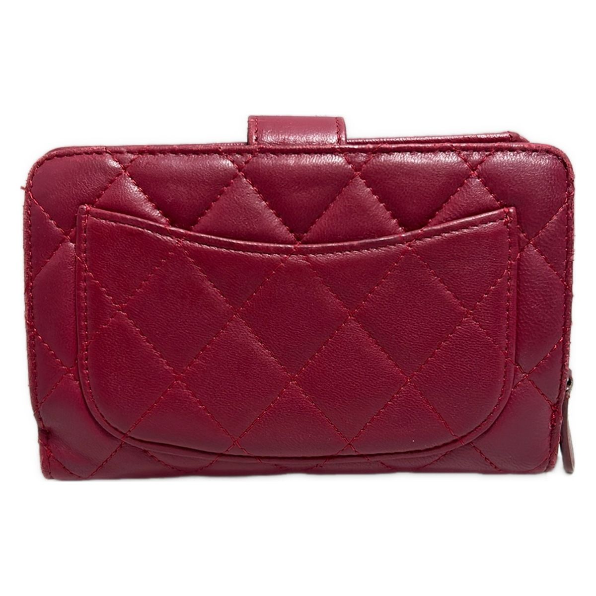 CHANEL シャネル マトラッセ ラムスキン 財布 ピンク シルバー金具 CHANEL(シャネル) 2つ折り財布 マトラッセ ピンク ココマーク/シルバー