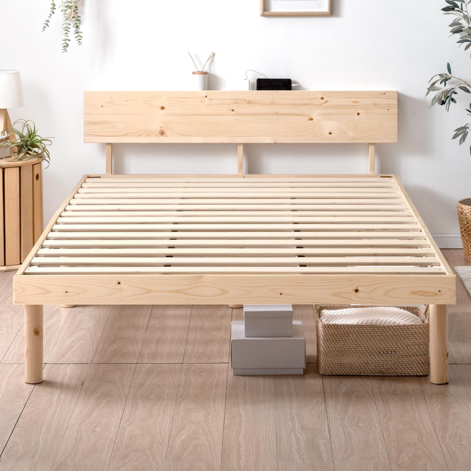 数量 北欧パイン材使用 宮棚 2口コンセント 天然木 すのこベッド ベッドフレーム シングル シングルベッド ベッド フレーム おしゃれ タンスのゲン 80457
