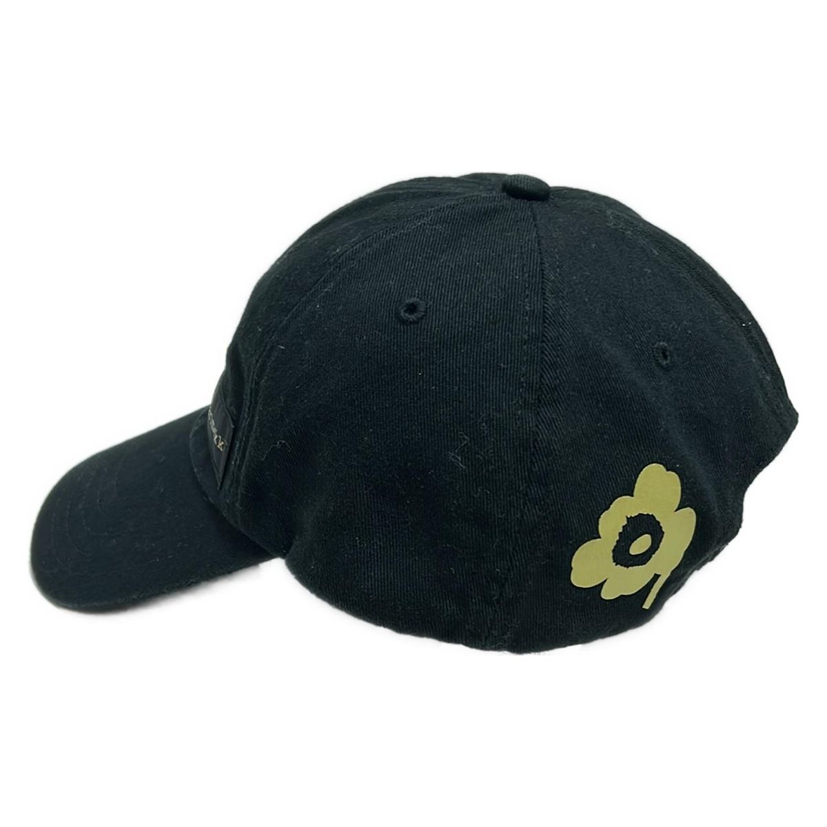 未使用レア完売品 マリメッコ キャップadidasコラボ ウニッコ marimekko(マリメッコ) キャップ - 黒×ゴールド adidasコラボ/ウニッコ