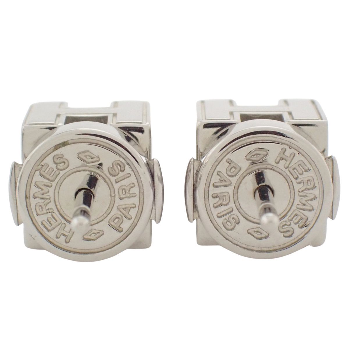 HERMES(エルメス) カージュ ド アッシュ Hキューブ ピアス メタル