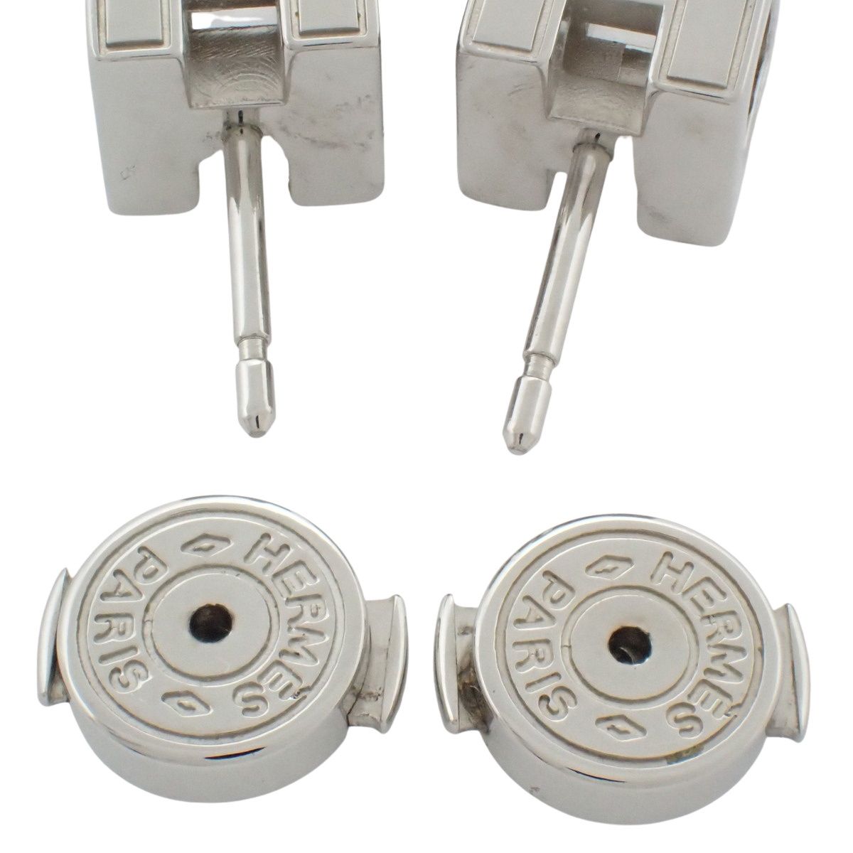 HERMES(エルメス) カージュ ド アッシュ Hキューブ ピアス メタル