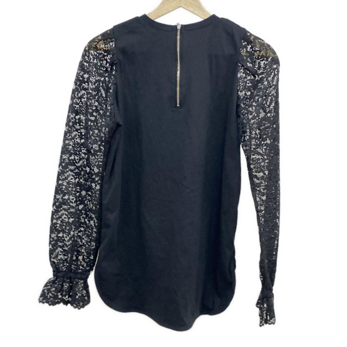 CHONO チョノ 長袖カットソー サイズF レディース - 黒 クルーネック レース スター 星