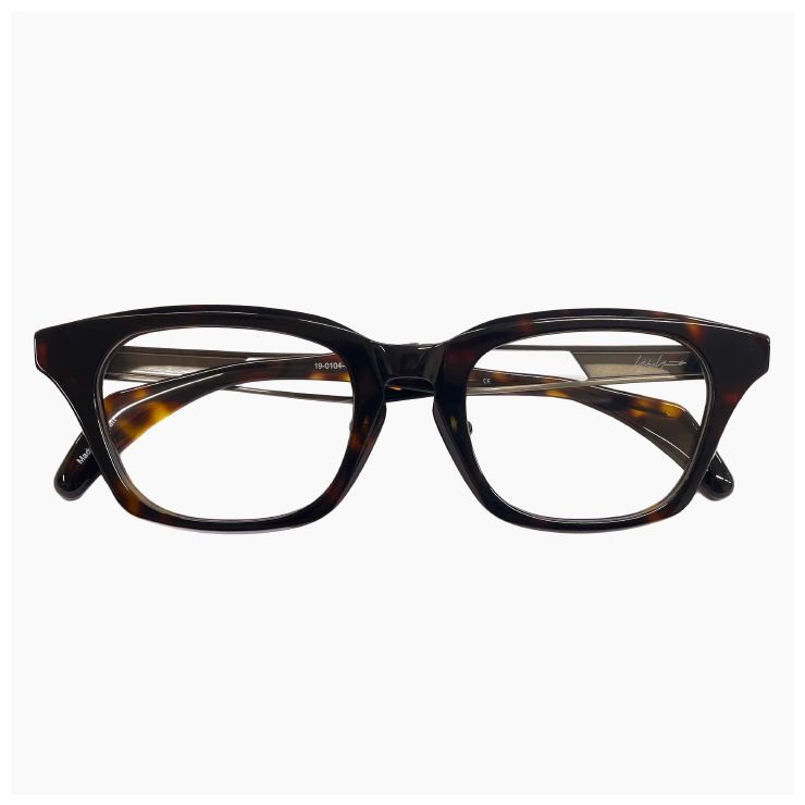 ヨウジ ヤマモト メガネ 19-0104 3 c 03 Yohji Yamamoto 鯖江 メンズ 眼鏡 ブランド ウェリントン型 デミ べっ甲柄 セル メタル コンビネーションフレーム titanium ダミーレンズ発送
