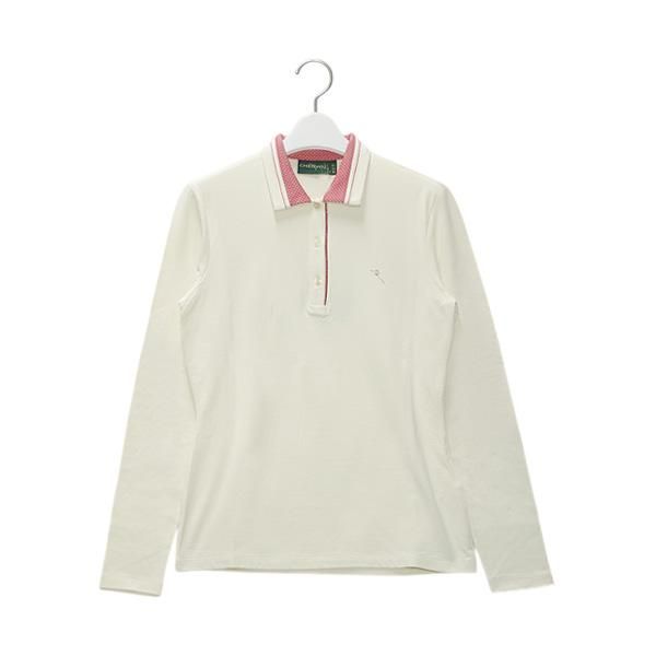 シェルボ CHERVO レディース 秋冬 保温 断熱 裏起毛 ストレッチ長袖ポロシャツ 74 ピンク系 98 ネイビー 032-27911-ch