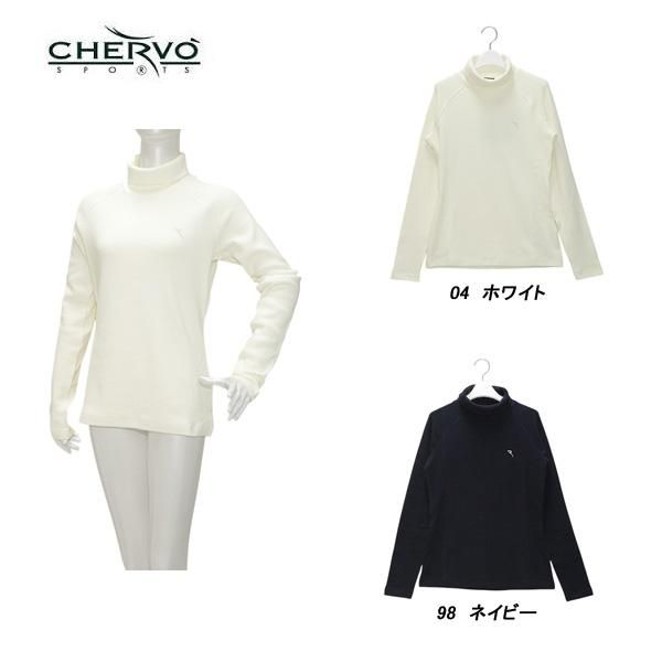 シェルボ CHERVO レディース 秋冬 コーデュロイ調 保温 断熱 ストレッチ タートルネック長袖シャツ 032-27914-ch