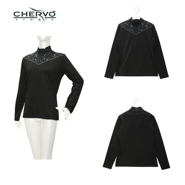 シェルボ CHERVO レディース 秋冬 スノーレオパード柄 保温 断熱 裏起毛 ストレッチ ハイネック長袖シャツ 032-27915-ch