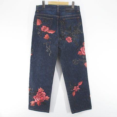 グッチ GUCCI 花柄 フラワー デニムパンツ ジーンズ ジップフライ 42