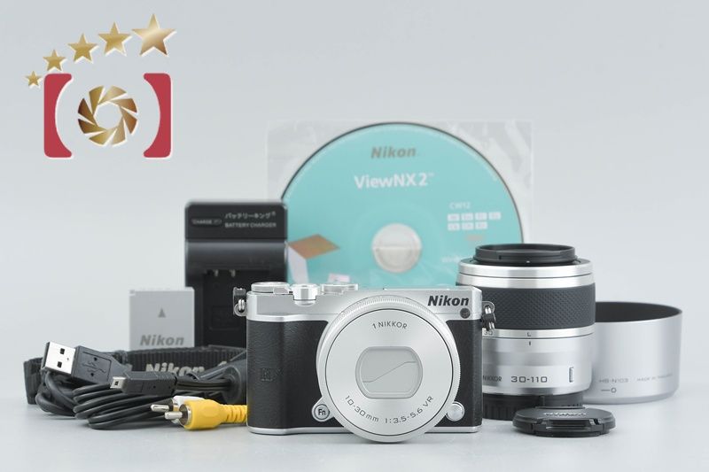 Nikon ニコン 【中古】Nikon ニコン 1 J5 シルバー ダブルズームレンズ