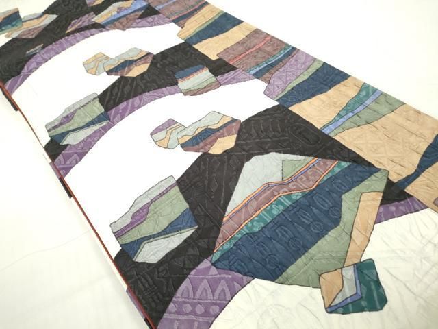 平和屋着物▽博多織 鵬翔 全通柄袋帯 ふくれ織 壁画文 正絹 逸品