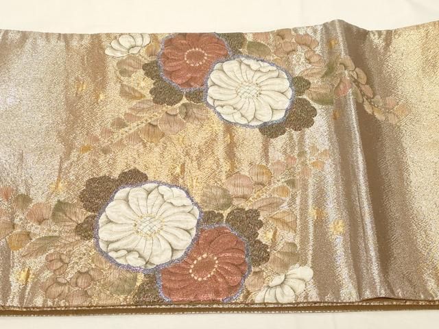 平和屋着物▽六通柄袋帯 ふくれ織 辻が花 金銀糸 正絹 逸品 CABA8943dy