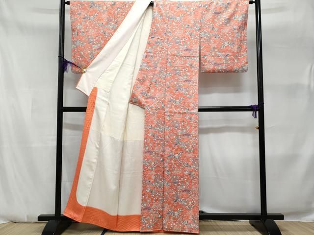 平和屋着物□上質な小紋 渡り橋風景花文 正絹 逸品 CABA7890fb - メルカリ
