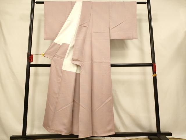 平和屋着物□上質な色無地 霞地紋 薄柿色 暈し染め 正絹 逸品