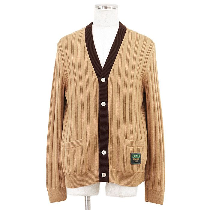 GUCCI グッチ　メンズ　ニット　カーディガン　エンブレムワッペン　イタリア製 GUCCI グッチ メンズ ニット カーディガン エンブレムワッペン イタリア製