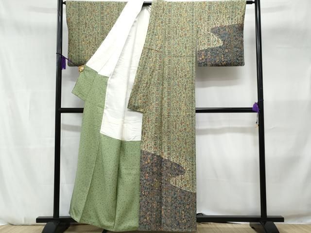 平和屋着物□訪問着 更紗人物花文 動物 正絹 逸品 CABA7912fb - メルカリ