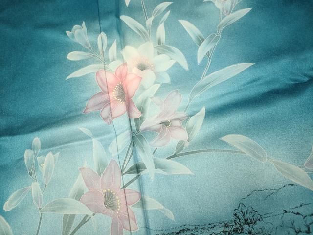 逸品 草花文 金糸 手描き 暈し染め 訪問着 n-gh3390 草花 平和屋野田店