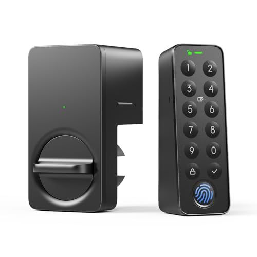 スマートロック Lite 指紋認証パッド 暗証番号 - スイッチボット 鍵 スマートキー ドアロック 玄関 スマートホーム Alexa Google Home Siriに対応 遠隔対応 工事不要 取付カンタン 防犯対策 後付け 黒