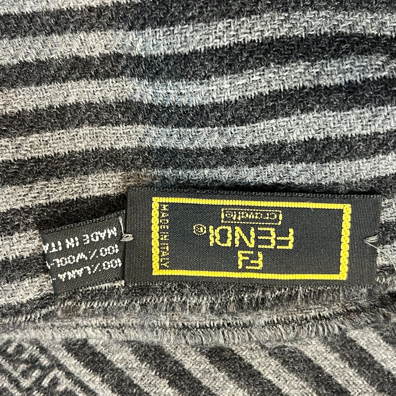 フェンディ FENDI ズッカ柄 マフラー ストール グレー ブラック 総柄