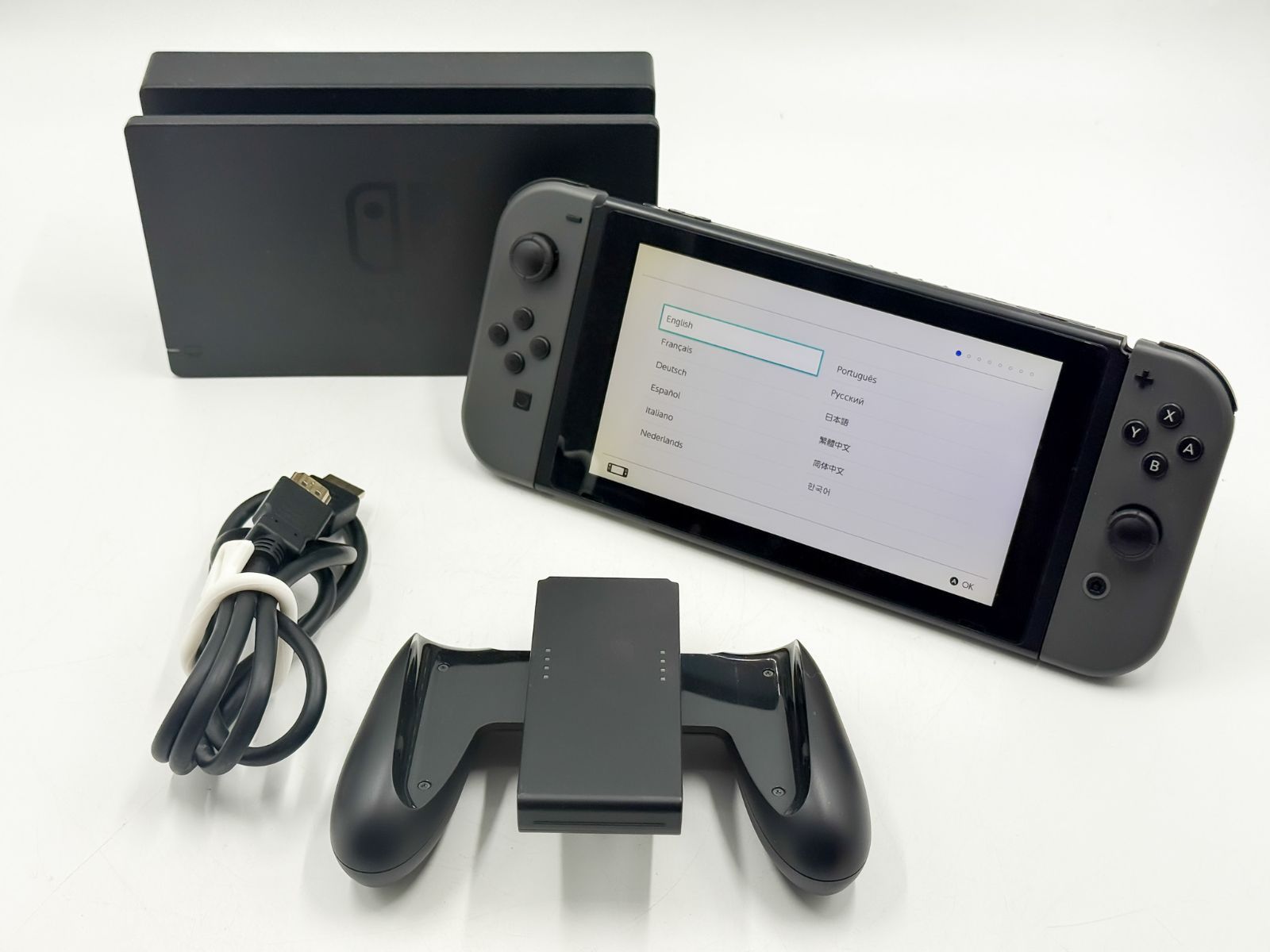 Nintendo Switch 本体 グレー 中古 動作確認済み 付属品あり - メルカリ