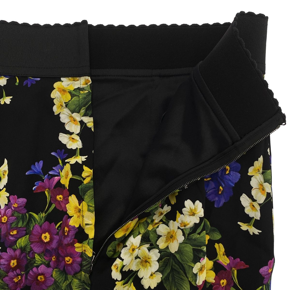 未使用 DOLCE & GABBANA 花柄シルクスカート 38 レース DOLCE&GABBANA ドルチェ＆ガッバーナ フラワーシルクスカート F4A1FT