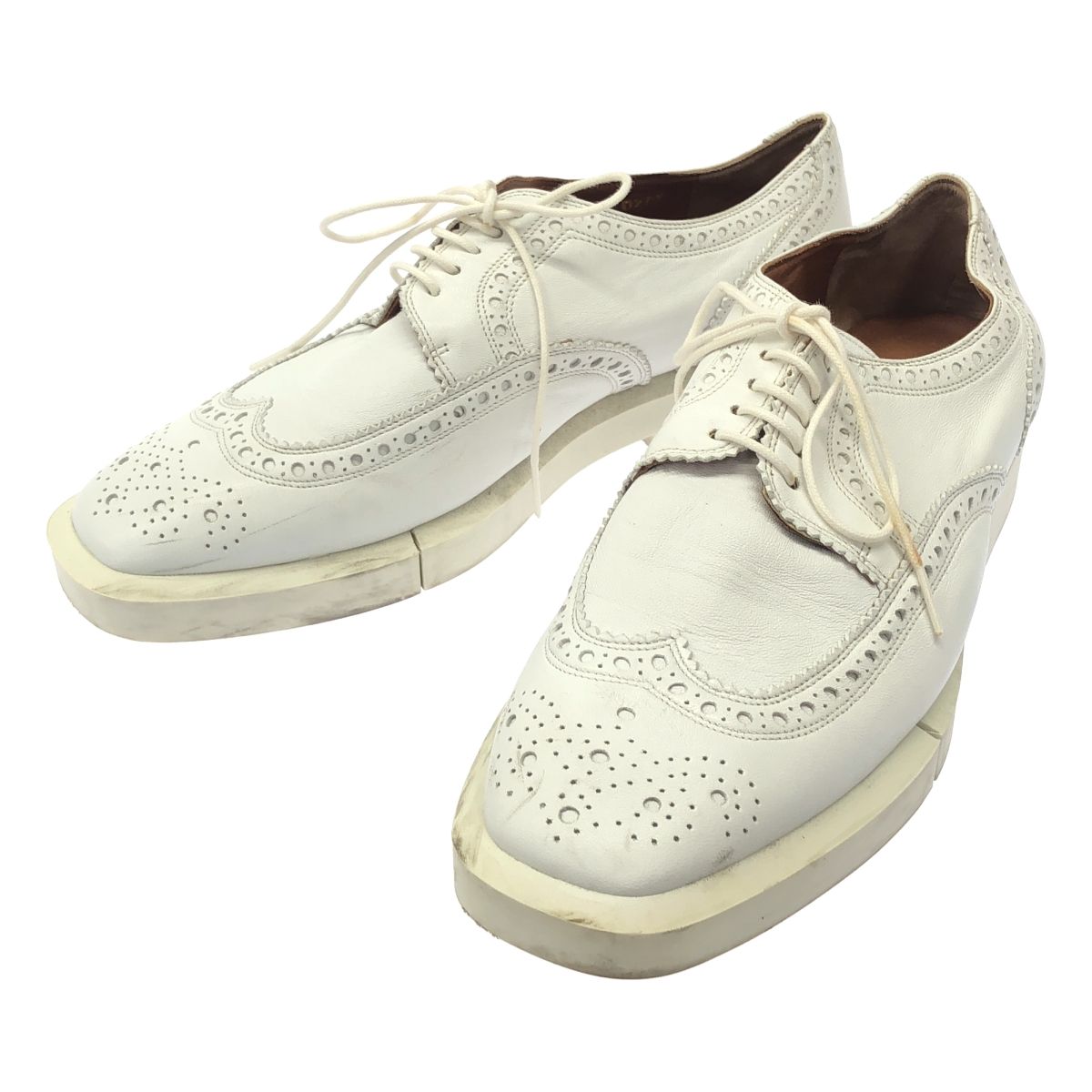 クレジュリー ウィングチップシューズ ホワイト 38