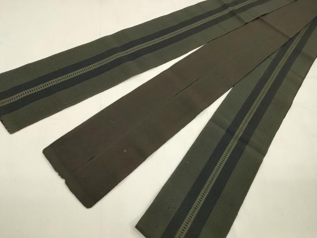 平和屋着物男性 角帯 紬地 幾何学文様 正絹 逸品 DAAZ3285ob