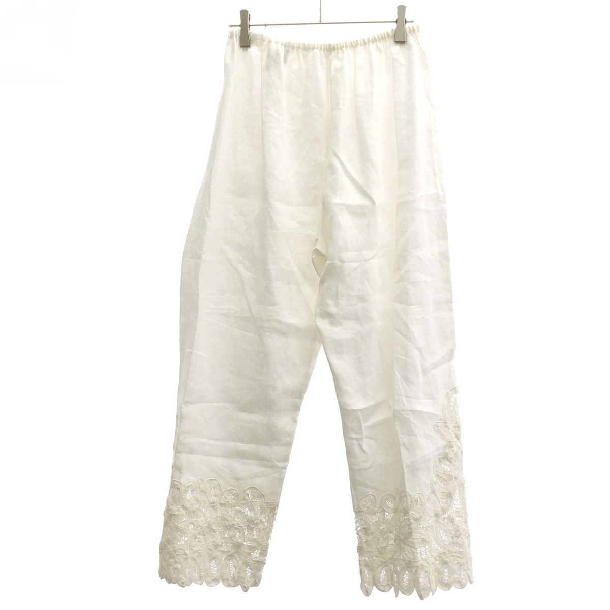 HOUSE OF LOTUS ハウスオブロータス リネンレースデザインパンツ 10141-73-703 ホワイト M
