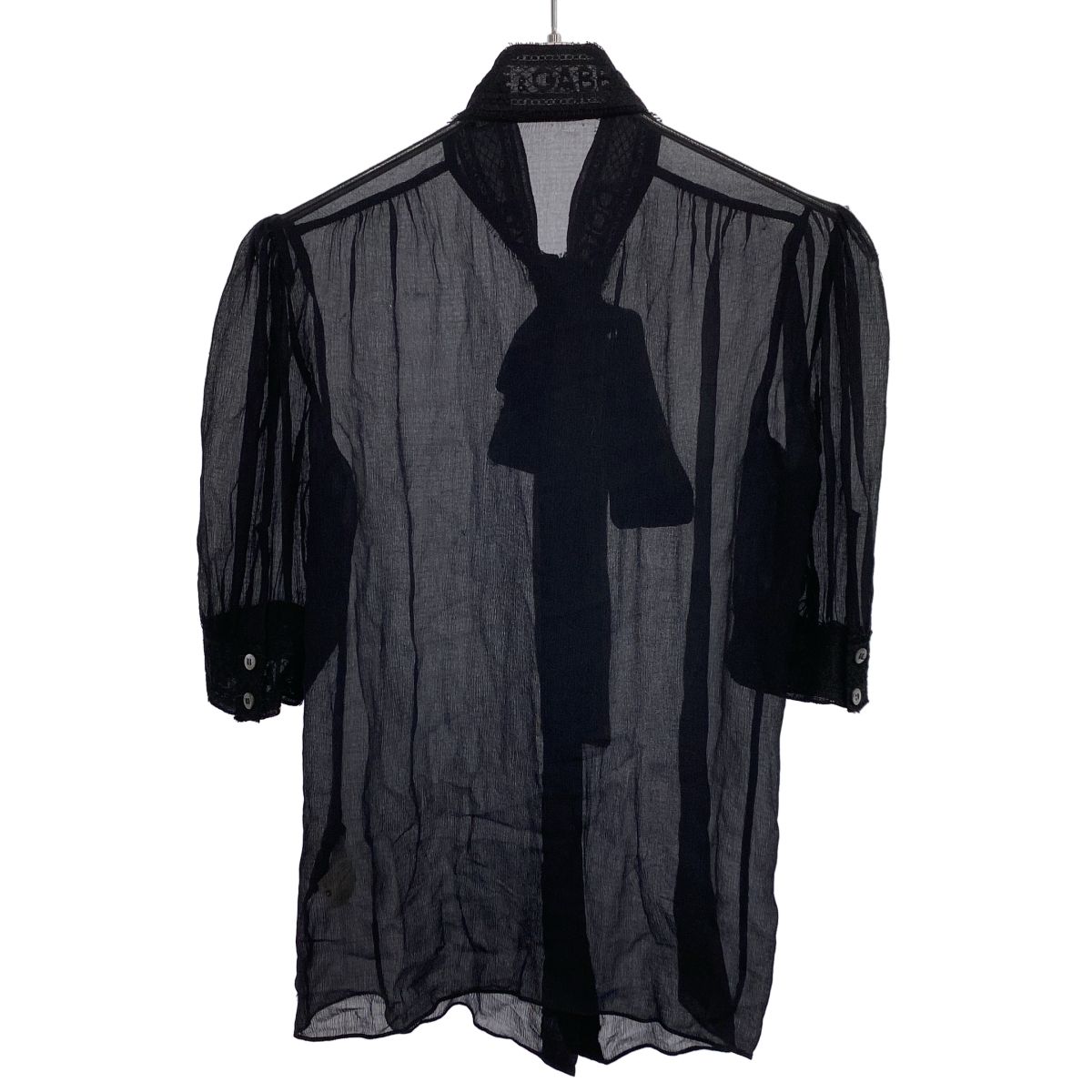 DOLCE-GABBANA ドルチェ＆ガッバーナ レースボウタイシアーブラウス F 5 I 90 T ブラック 38