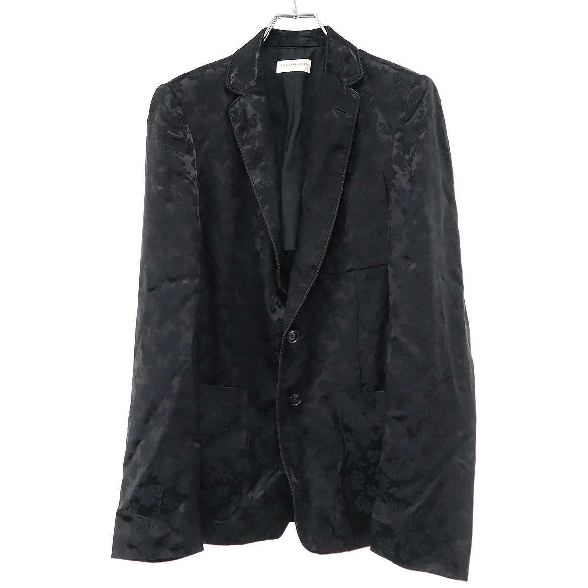 DRIES VAN NOTEN ドリスヴァンノッテン 14 SS フラワージャガードテーラードジャケット ブラック 44