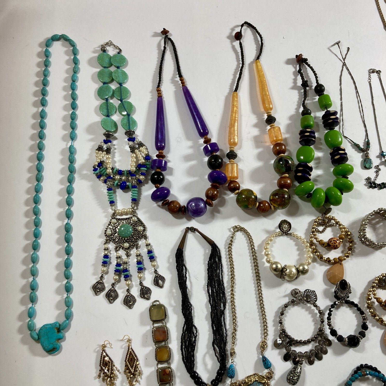 インディアンジュエリー風 50点 まとめ商品 ブレスレット ネックレス リング ピアス イヤリング 他 1.4 kg