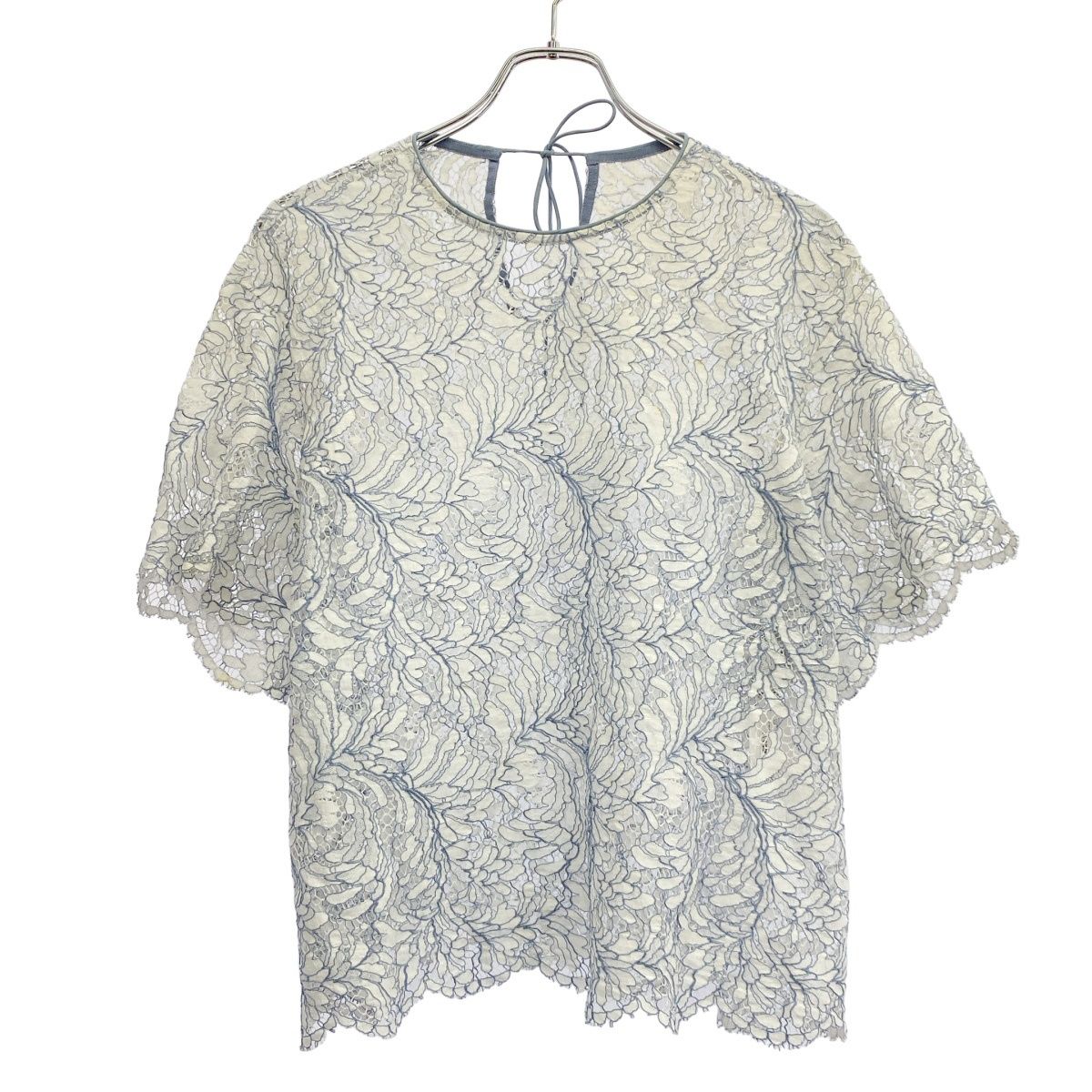 Drawer ドゥロワー レースプルオーバーブラウス 6521-299-0897 ホワイト 36