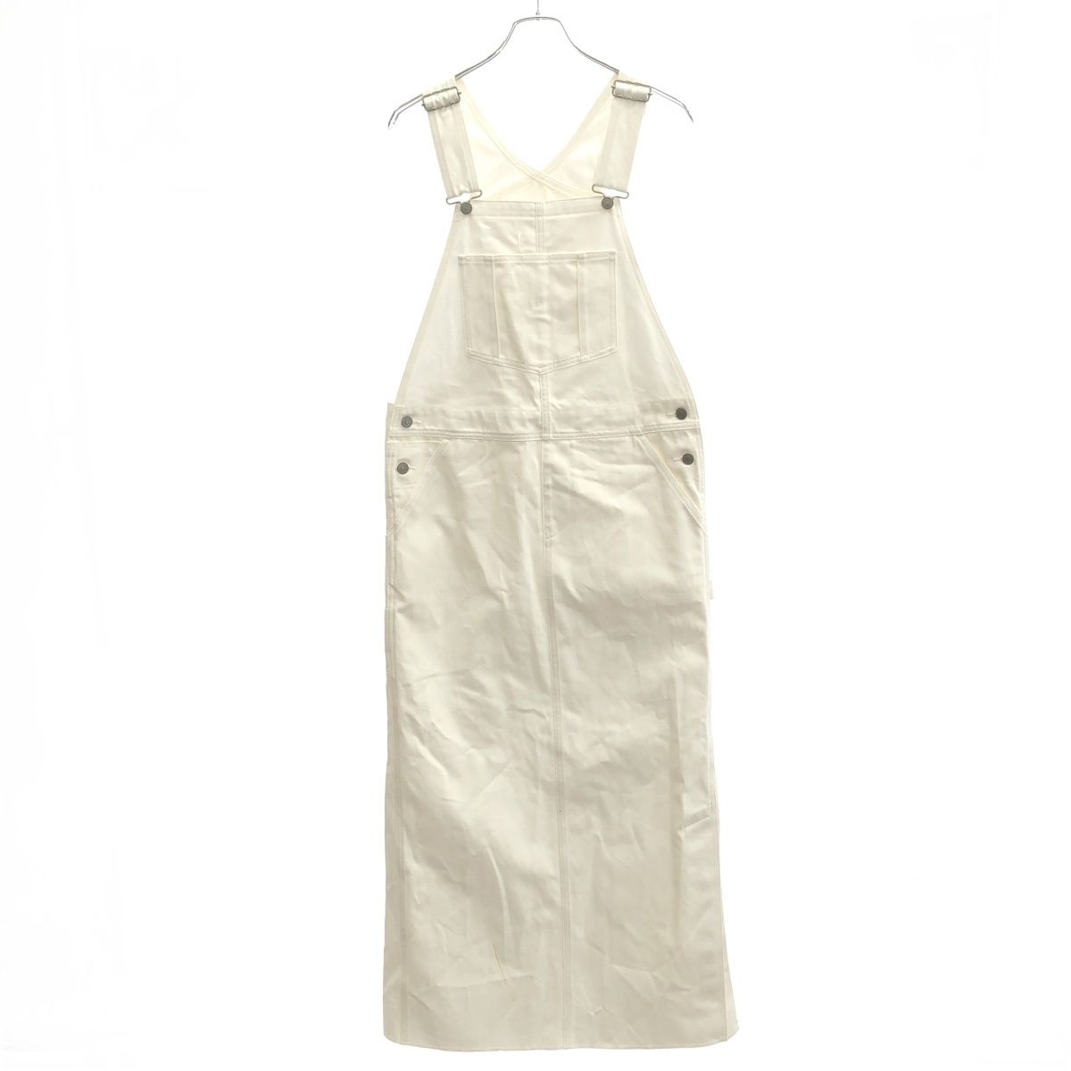 新品 UNION LAUNCH ホワイト ジャンパースカート デニム xs UNION LAUNCH ユニオン ランチ デニムジャンパースカート 0713 ID