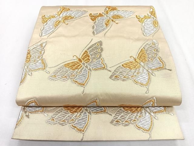 平和屋着物◎六通柄袋帯 舞蝶文 金銀糸 正絹 逸品 CABB0835nb - メルカリ
